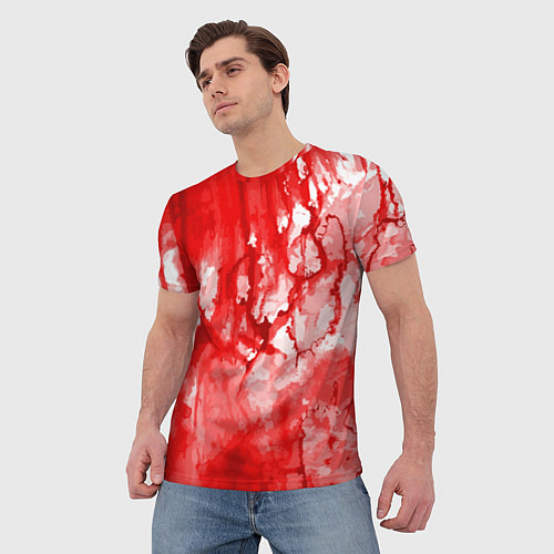 Мужская футболка Кровь на белом / 3D-принт – фото 3