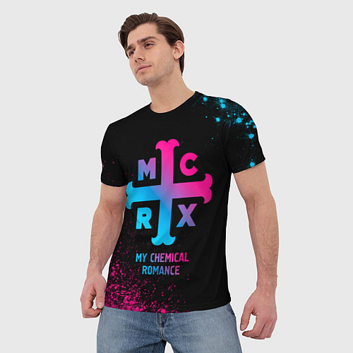 Мужская футболка My Chemical Romance - neon gradient / 3D-принт – фото 3