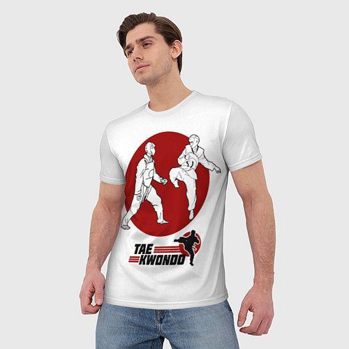 Мужская футболка Бойцы тхэквондо / 3D-принт – фото 3