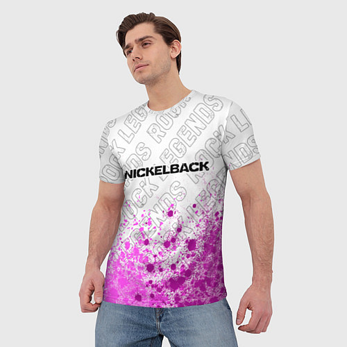 Мужская футболка Nickelback rock legends посередине / 3D-принт – фото 3