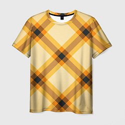 Футболка мужская Желтая шотландская клетка, цвет: 3D-принт