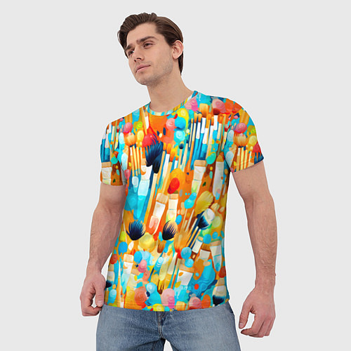 Мужская футболка Кисти художника / 3D-принт – фото 3