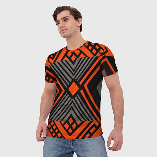Мужская футболка Узор в этническом стиле племени масаев / 3D-принт – фото 3