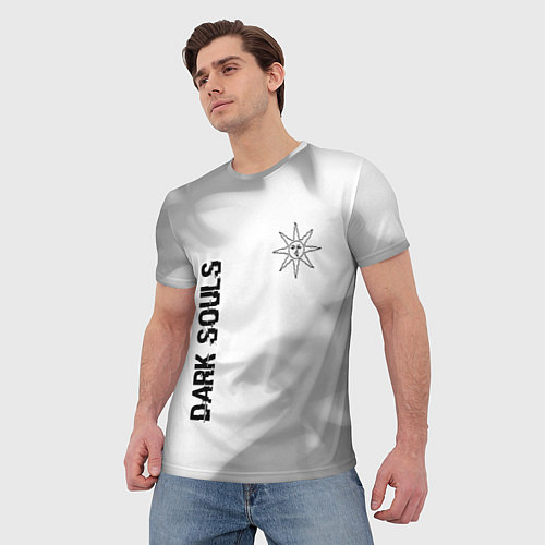 Мужская футболка Dark Souls glitch на светлом фоне вертикально / 3D-принт – фото 3
