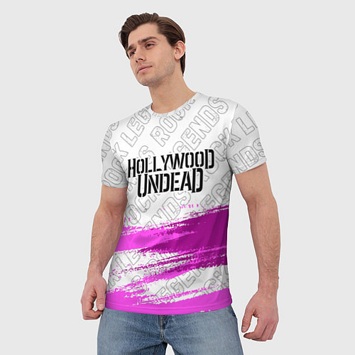 Мужская футболка Hollywood Undead rock legends посередине / 3D-принт – фото 3