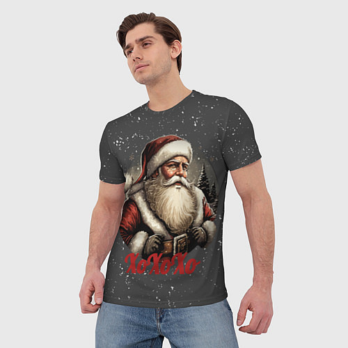 Мужская футболка Санта лого / 3D-принт – фото 3
