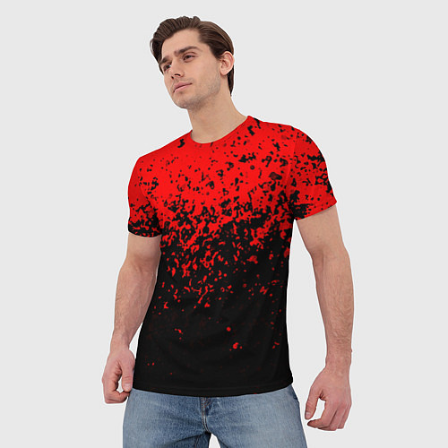 Мужская футболка Красно-чёрный переход / 3D-принт – фото 3