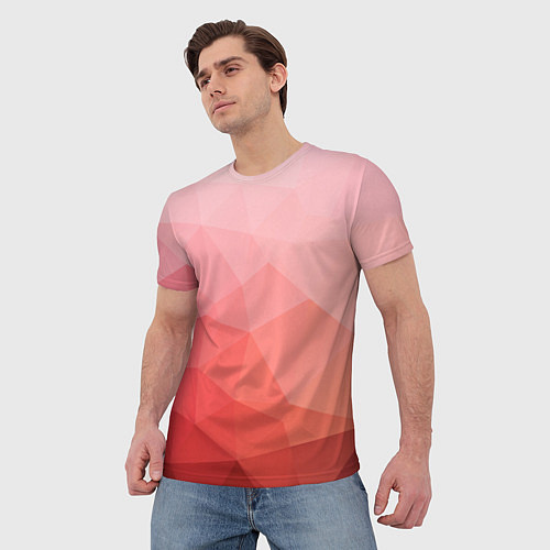 Мужская футболка Абстракция с градиентом полигональная / 3D-принт – фото 3