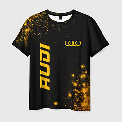 Футболка мужская Audi - gold gradient вертикально, цвет: 3D-принт
