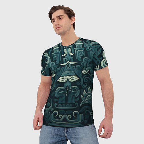 Мужская футболка Абстрактный узор в славянском стиле / 3D-принт – фото 3