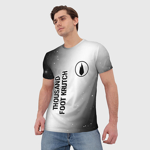 Мужская футболка Thousand Foot Krutch glitch на светлом фоне вертик / 3D-принт – фото 3
