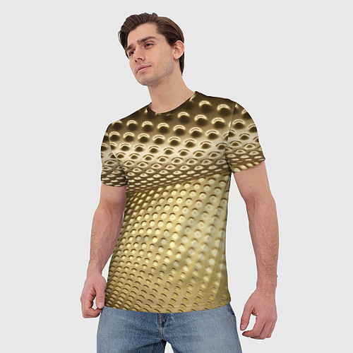 Мужская футболка Золотая сетка абстракция / 3D-принт – фото 3