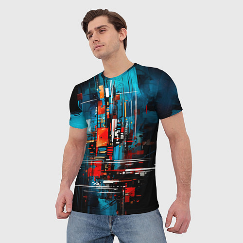 Мужская футболка Городская абстракция / 3D-принт – фото 3
