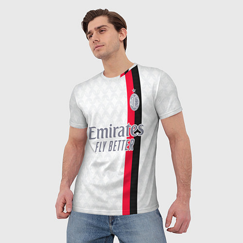 Мужская футболка ФК Милан форма 23-24 гостевая / 3D-принт – фото 3