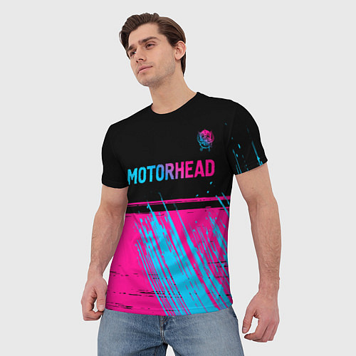 Мужская футболка Motorhead - neon gradient посередине / 3D-принт – фото 3