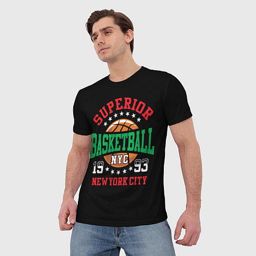 Мужская футболка Superior basketball / 3D-принт – фото 3