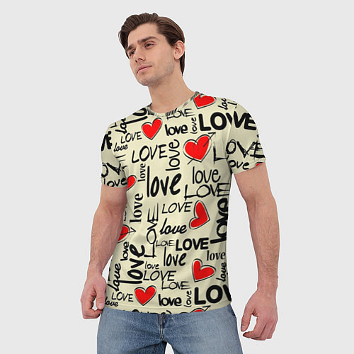 Мужская футболка Abstraction of love / 3D-принт – фото 3