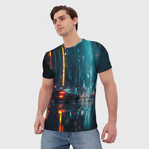 Мужская футболка Уличный пейзаж / 3D-принт – фото 3