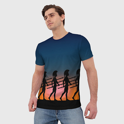Мужская футболка Греческий закат / 3D-принт – фото 3