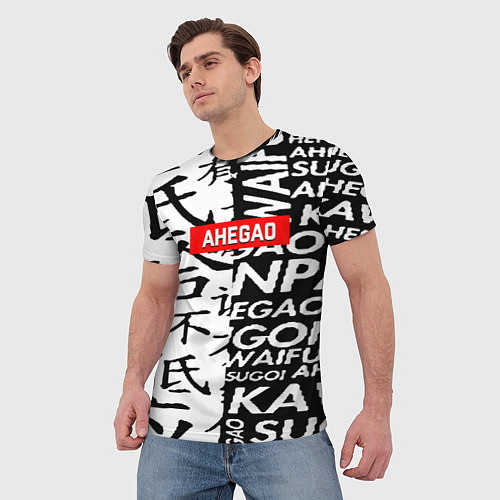 Мужская футболка Ahegao steel symbol / 3D-принт – фото 3