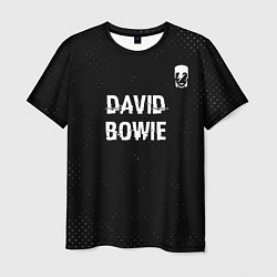 Футболка мужская David Bowie glitch на темном фоне посередине, цвет: 3D-принт