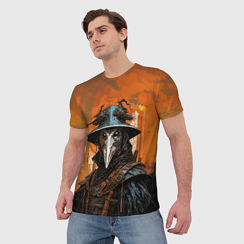 Мужская футболка Чумной доктор на закате / 3D-принт – фото 3