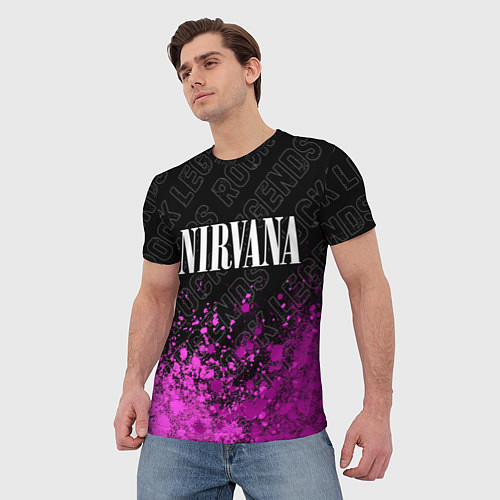 Мужская футболка Nirvana rock legends посередине / 3D-принт – фото 3