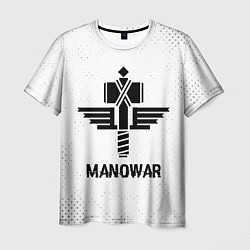 Футболка мужская Manowar glitch на светлом фоне, цвет: 3D-принт