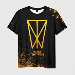 Футболка мужская Within Temptation - gold gradient, цвет: 3D-принт