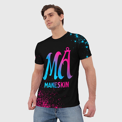 Мужская футболка Maneskin - neon gradient / 3D-принт – фото 3