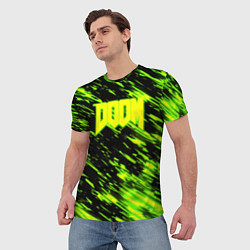 Футболка мужская Doom огенное лого кислотное, цвет: 3D-принт — фото 2