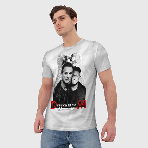 Мужская футболка Depeche Mode - Dave Gahan and Martin Gore с венком / 3D-принт – фото 3