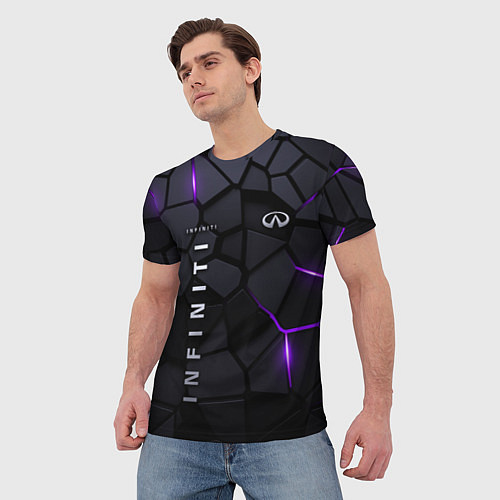 Мужская футболка Infiniti - плиты с эффектом свечения / 3D-принт – фото 3