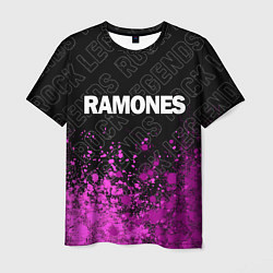 Футболка мужская Ramones rock legends посередине, цвет: 3D-принт