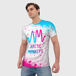 Футболка мужская Arctic Monkeys neon gradient style, цвет: 3D-принт — фото 2