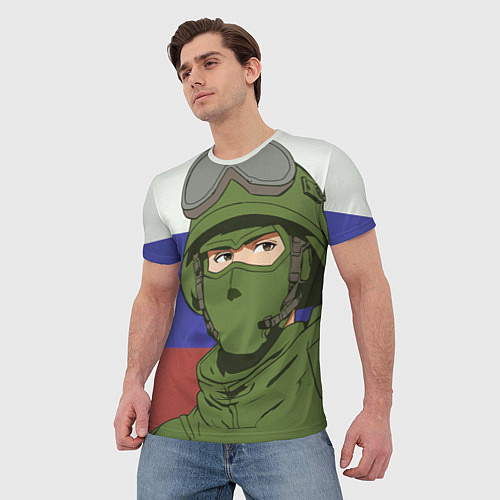 Мужская футболка Русский солдат / 3D-принт – фото 3