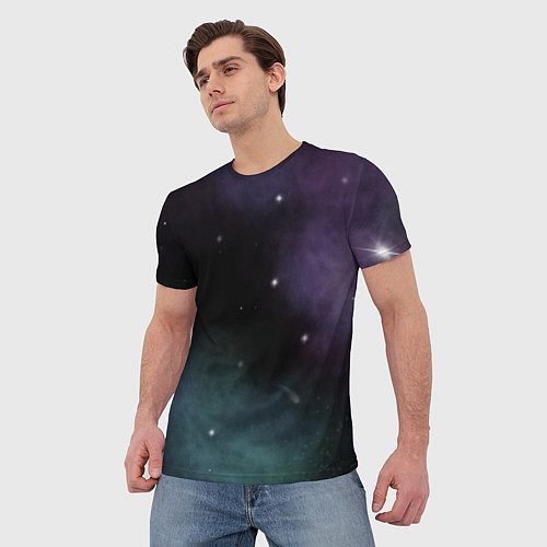 Мужская футболка Космос и звезды на темном фоне / 3D-принт – фото 3