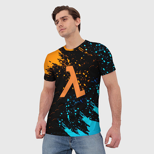 Мужская футболка Half Life logo краски / 3D-принт – фото 3