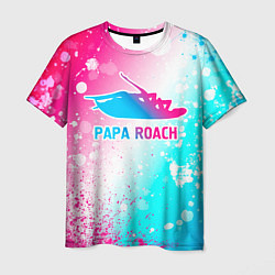 Футболка мужская Papa Roach neon gradient style, цвет: 3D-принт