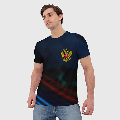 Мужская футболка Спортивная россия герб / 3D-принт – фото 3