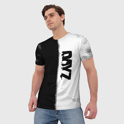 Мужская футболка Dayz черно белый ужас / 3D-принт – фото 3