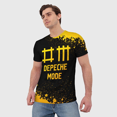 Мужская футболка Depeche Mode - gold gradient / 3D-принт – фото 3