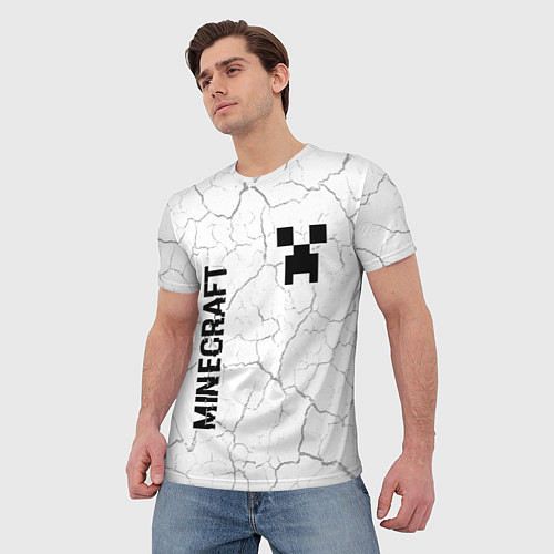 Мужская футболка Minecraft glitch на светлом фоне вертикально / 3D-принт – фото 3