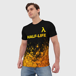 Футболка мужская Half-Life - gold gradient посередине, цвет: 3D-принт — фото 2
