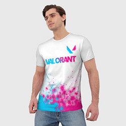 Футболка мужская Valorant neon gradient style посередине, цвет: 3D-принт — фото 2
