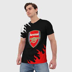 Футболка мужская Arsenal fc flame, цвет: 3D-принт — фото 2