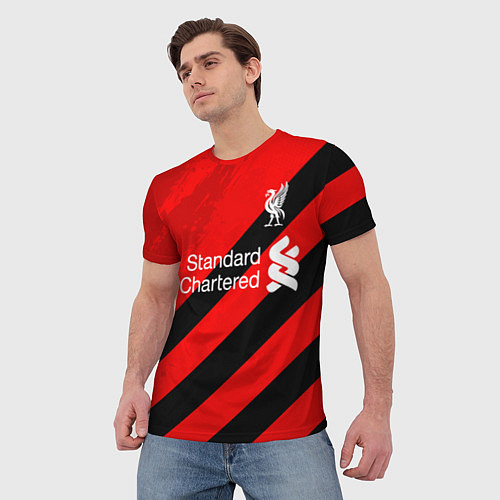 Мужская футболка Ливерпуль - красные полосы / 3D-принт – фото 3