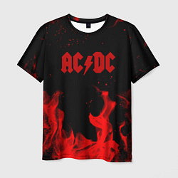 Футболка мужская AC DC огненный стиль, цвет: 3D-принт