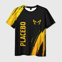 Футболка мужская Placebo - gold gradient вертикально, цвет: 3D-принт