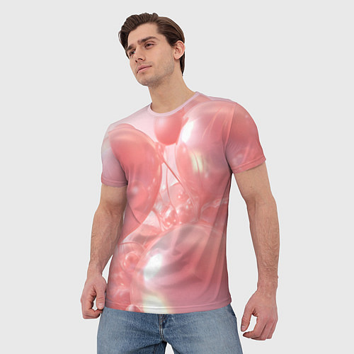 Мужская футболка Розовые шары / 3D-принт – фото 3